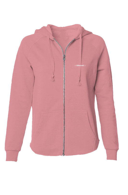 Women's Pink imblessedco Full-Zip Hoodie