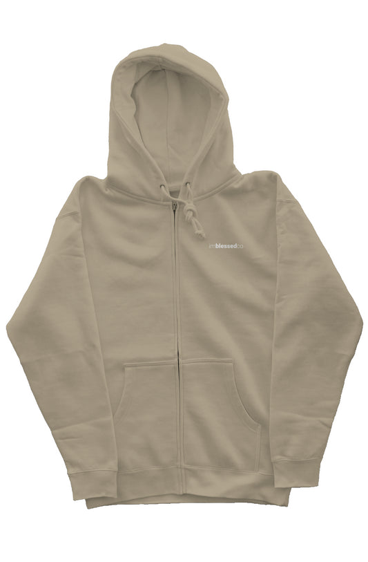 Beige imblessedco Full-Zip Hoodie